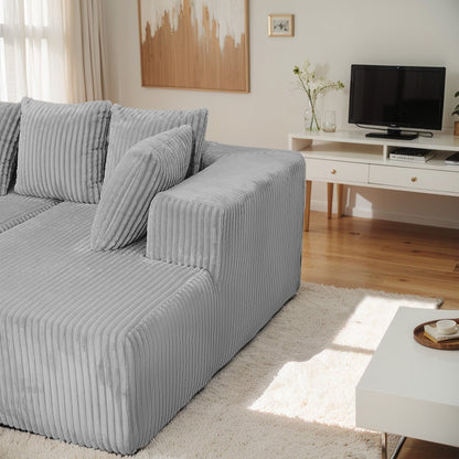 Canapé sectionnel modulaire en U 4 places avec chaise longue réversible pour salon et chambre à coucher