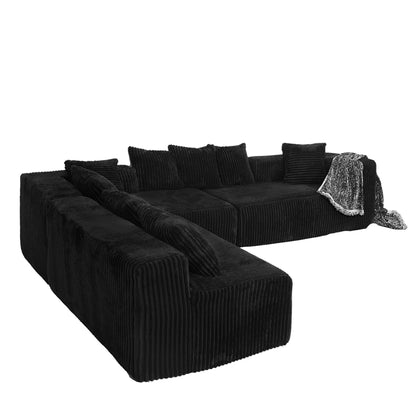 Canapé sectionnel modulaire en U 4 places avec chaise longue réversible pour salon et chambre à coucher
