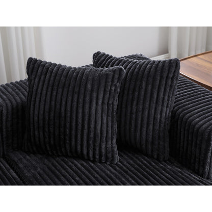 Canapé modulaire en velours côtelé rayé en forme de U, 4 places, avec 2 méridiennes et causeuse, pour salon et chambre à coucher