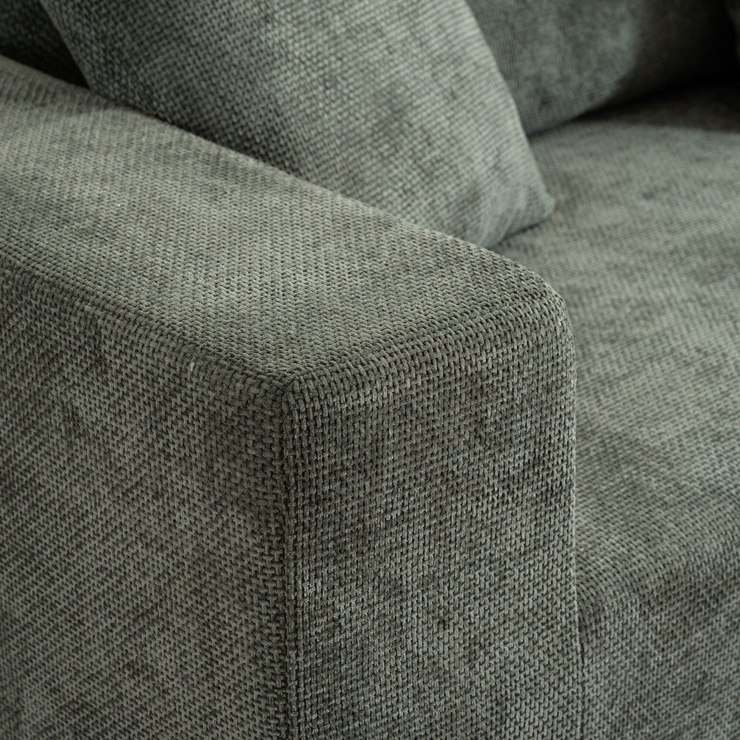 Section modulaire avec chaise longue en L, canapé nuage, salon, chambre à coucher, canapé coussin moelleux - aucune installation requise