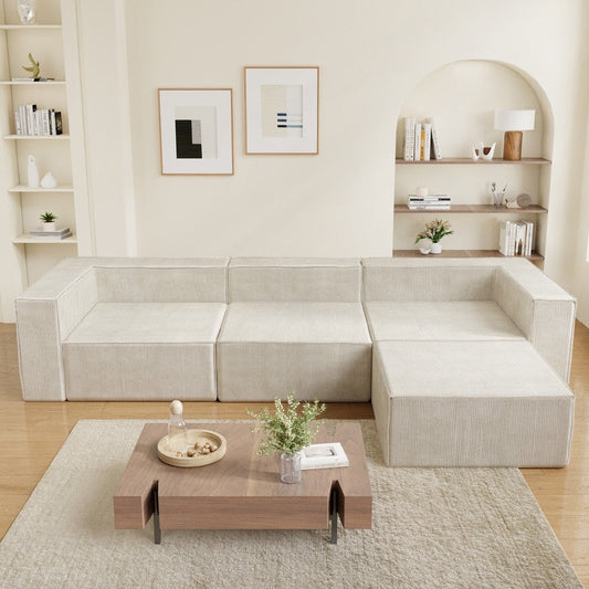 Module de compression en velours côtelé avec canapés ottomans