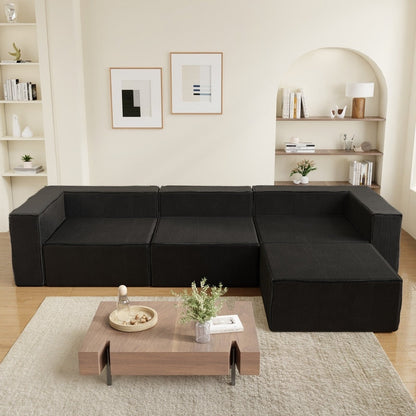 Module de compression en velours côtelé avec canapés ottomans