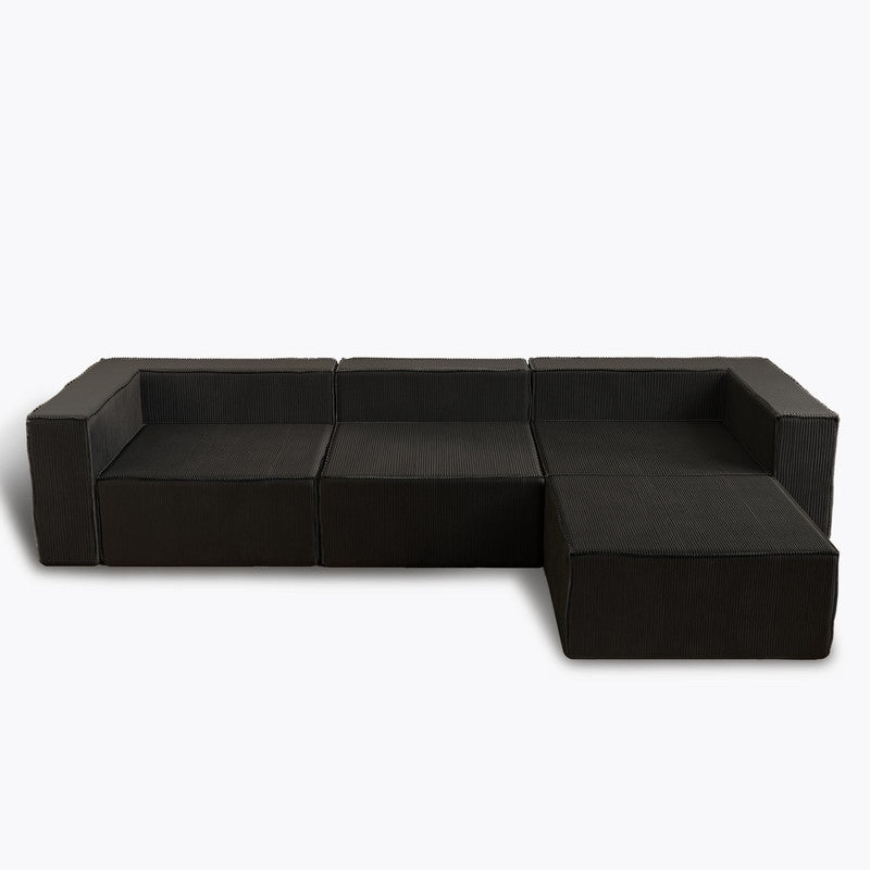 Module de compression en velours côtelé avec canapés ottomans