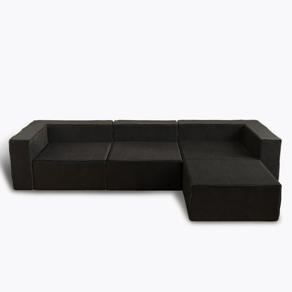 Module de compression en velours côtelé avec canapés ottomans