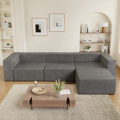 Module de compression en velours côtelé avec canapés ottomans