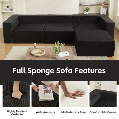 Module de compression en velours côtelé avec canapés ottomans