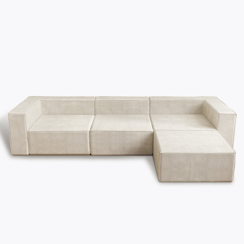 Module de compression en velours côtelé avec canapés ottomans