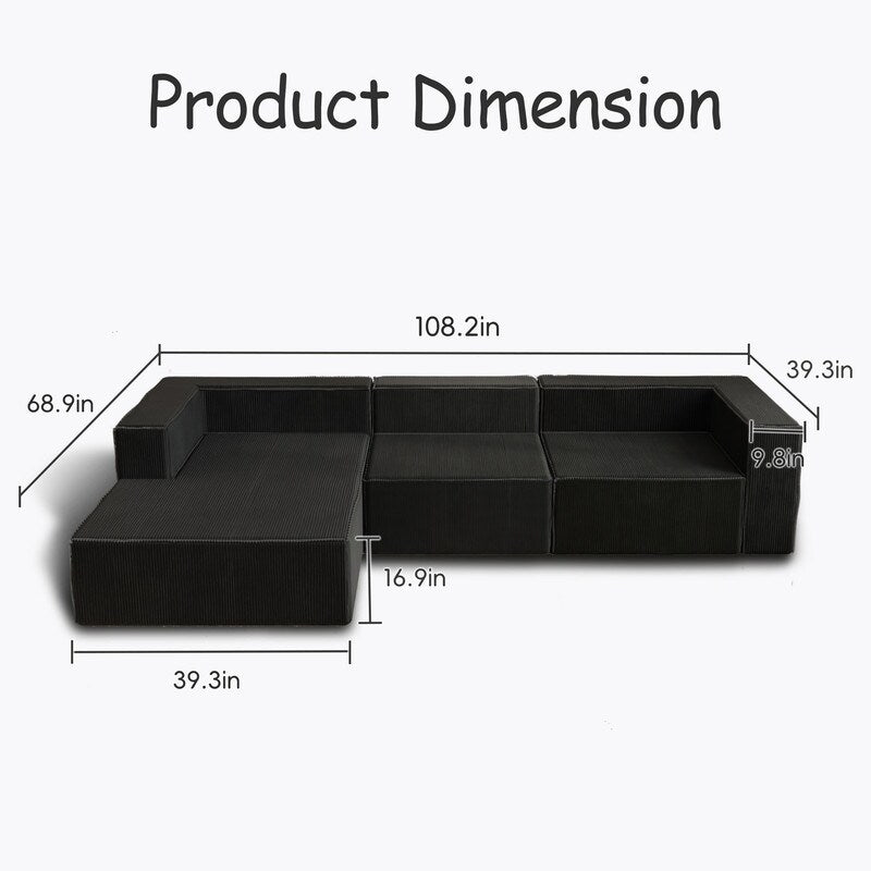 Canapés de compression de luxe en velours côtelé Module