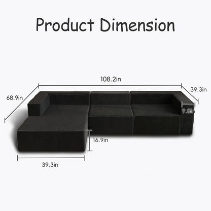 Canapés de compression de luxe en velours côtelé Module
