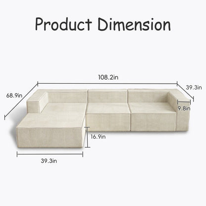 Canapés de compression de luxe en velours côtelé Module