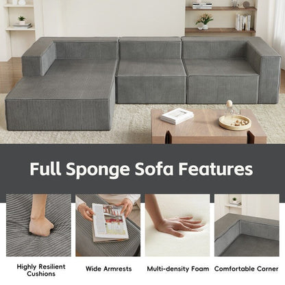 Canapés de compression de luxe en velours côtelé Module