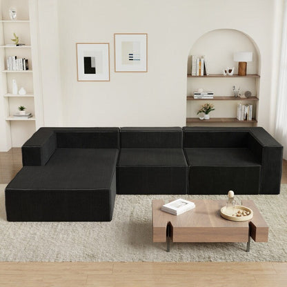 Canapés de compression de luxe en velours côtelé Module