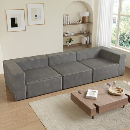 Canapés de compression trois places en velours côtelé Module