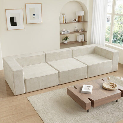 Canapés de compression trois places en velours côtelé Module