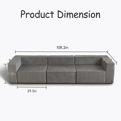Canapés de compression trois places en velours côtelé Module