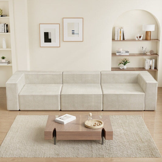 Canapés de compression trois places en velours côtelé Module