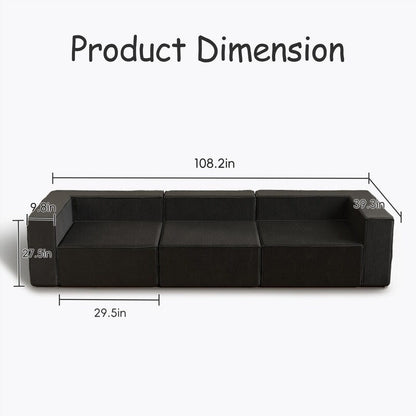 Canapés de compression trois places en velours côtelé Module