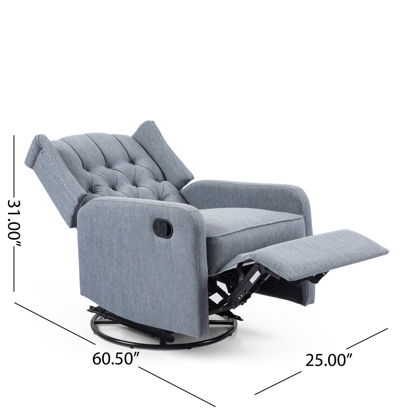 Fauteuil inclinable pivotant capitonné contemporain Mohaven par Christopher Knight Home