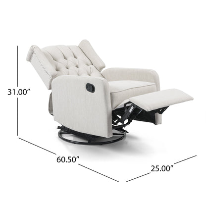 Fauteuil inclinable pivotant capitonné contemporain Mohaven par Christopher Knight Home