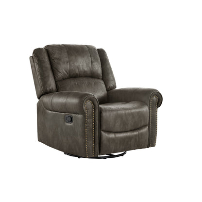 Fauteuil inclinable pivotant à clous Monroe en microfibre polie par iNSPIRE Q Classic