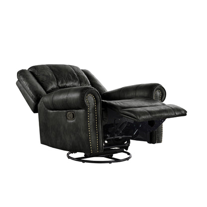 Fauteuil inclinable pivotant à clous Monroe en microfibre polie par iNSPIRE Q Classic
