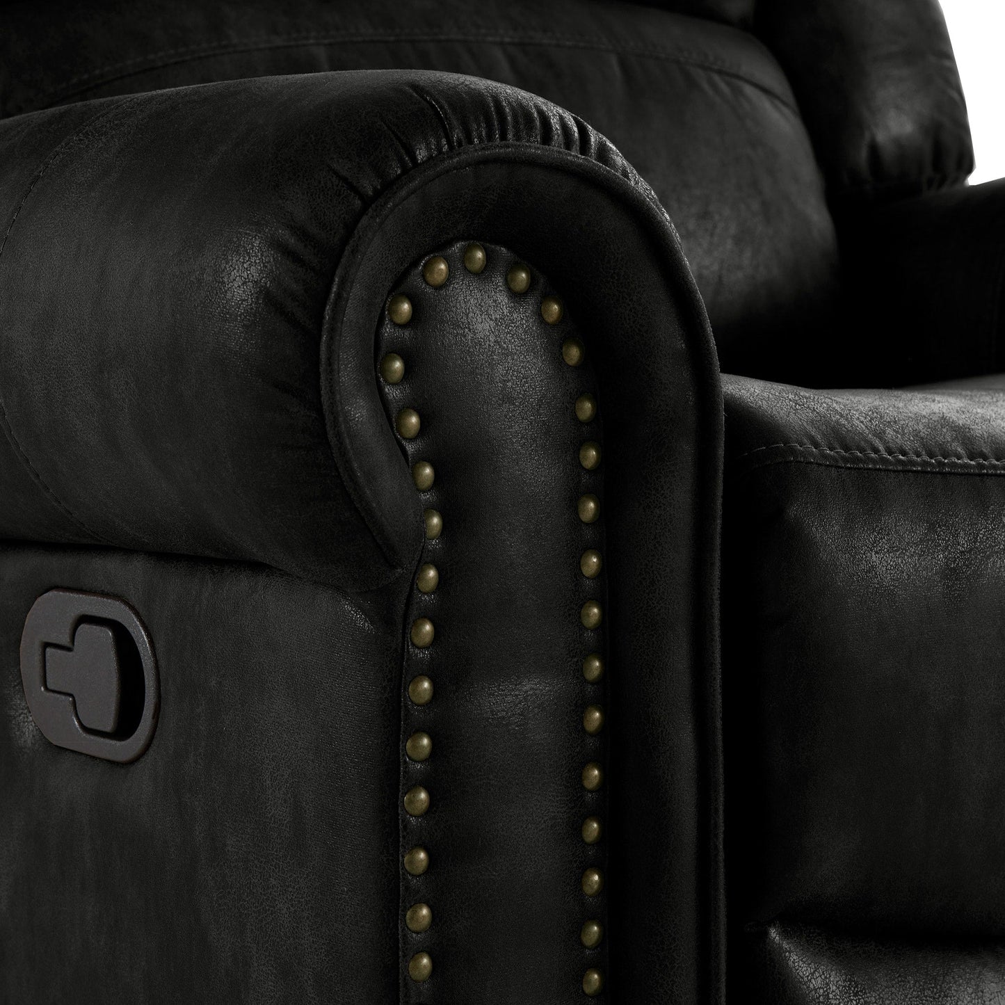 Fauteuil inclinable pivotant à clous Monroe en microfibre polie par iNSPIRE Q Classic