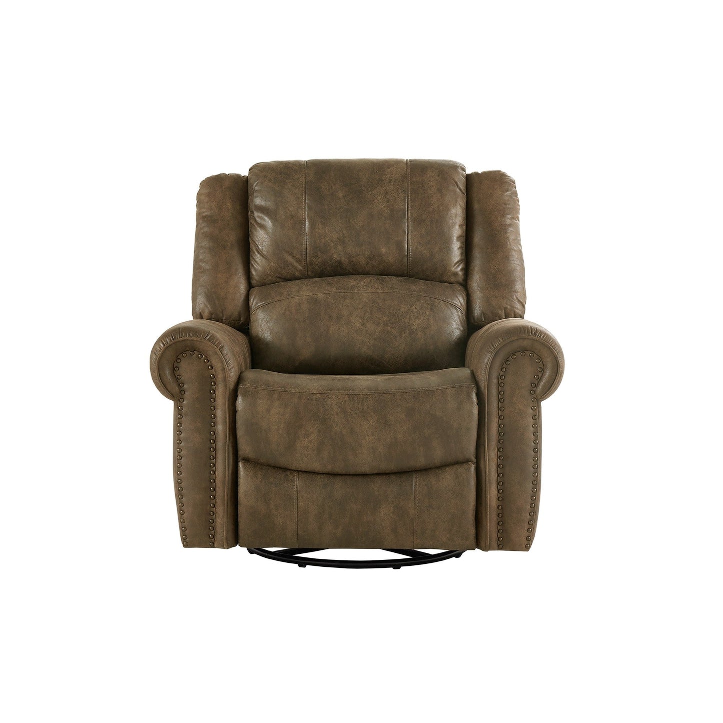 Fauteuil inclinable pivotant à clous Monroe en microfibre polie par iNSPIRE Q Classic