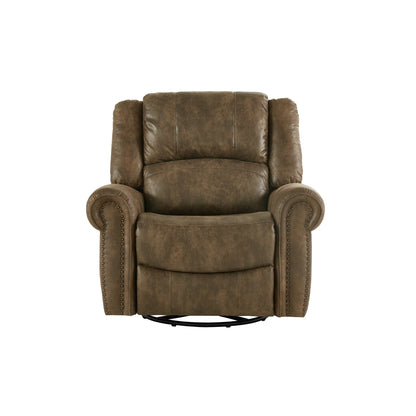 Fauteuil inclinable pivotant à clous Monroe en microfibre polie par iNSPIRE Q Classic