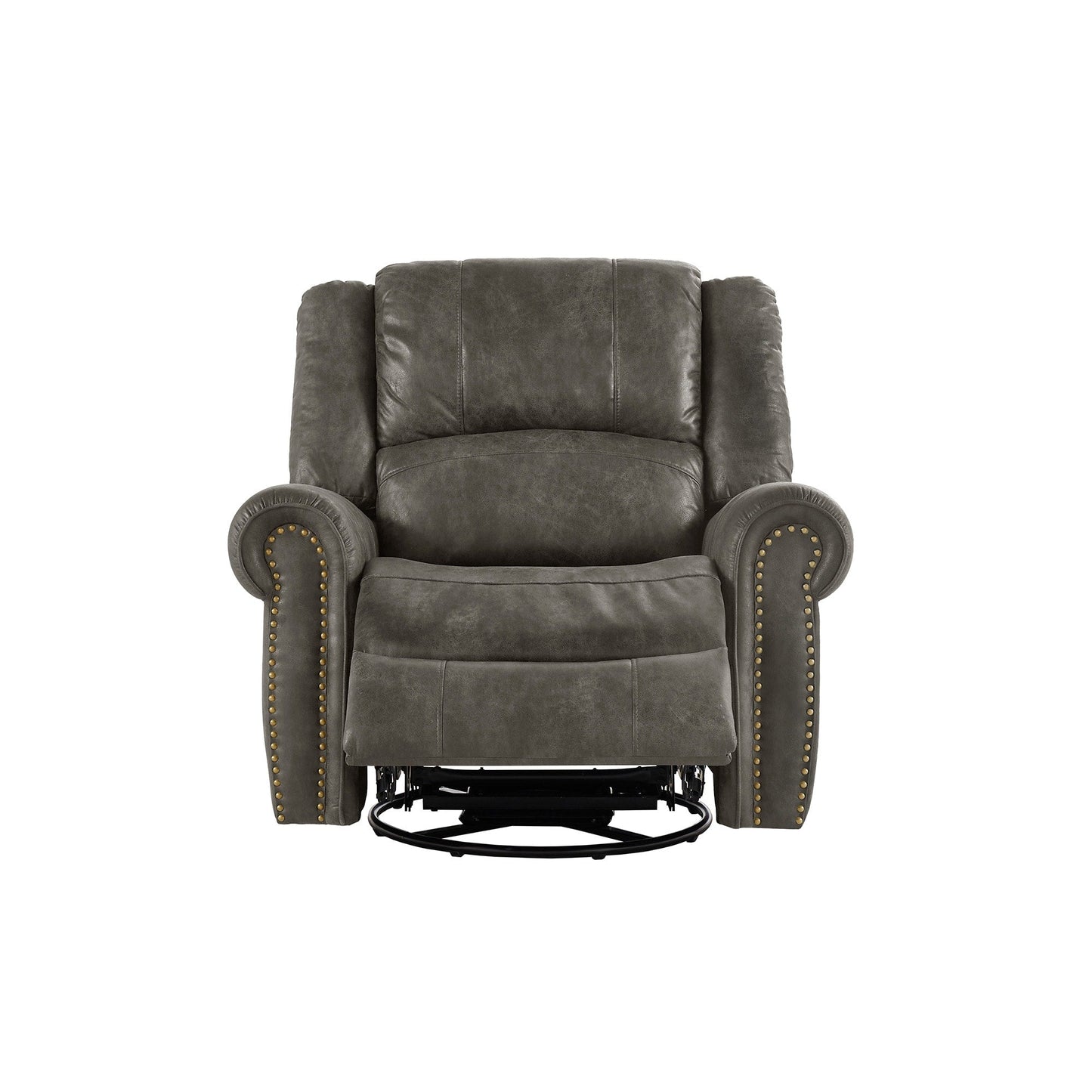 Fauteuil inclinable pivotant à clous Monroe en microfibre polie par iNSPIRE Q Classic