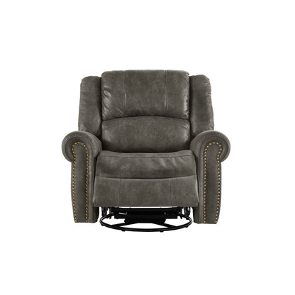Fauteuil inclinable pivotant à clous Monroe en microfibre polie par iNSPIRE Q Classic