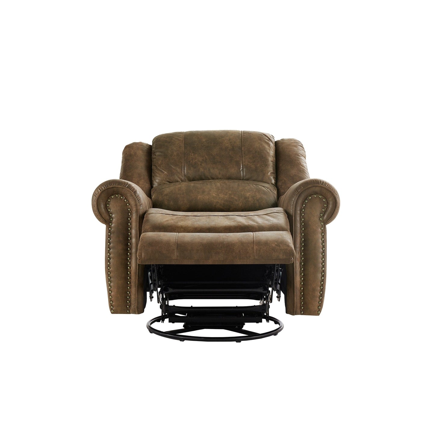 Fauteuil inclinable pivotant à clous Monroe en microfibre polie par iNSPIRE Q Classic