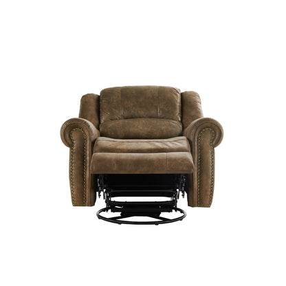 Fauteuil inclinable pivotant à clous Monroe en microfibre polie par iNSPIRE Q Classic