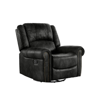 Fauteuil inclinable pivotant à clous Monroe en microfibre polie par iNSPIRE Q Classic