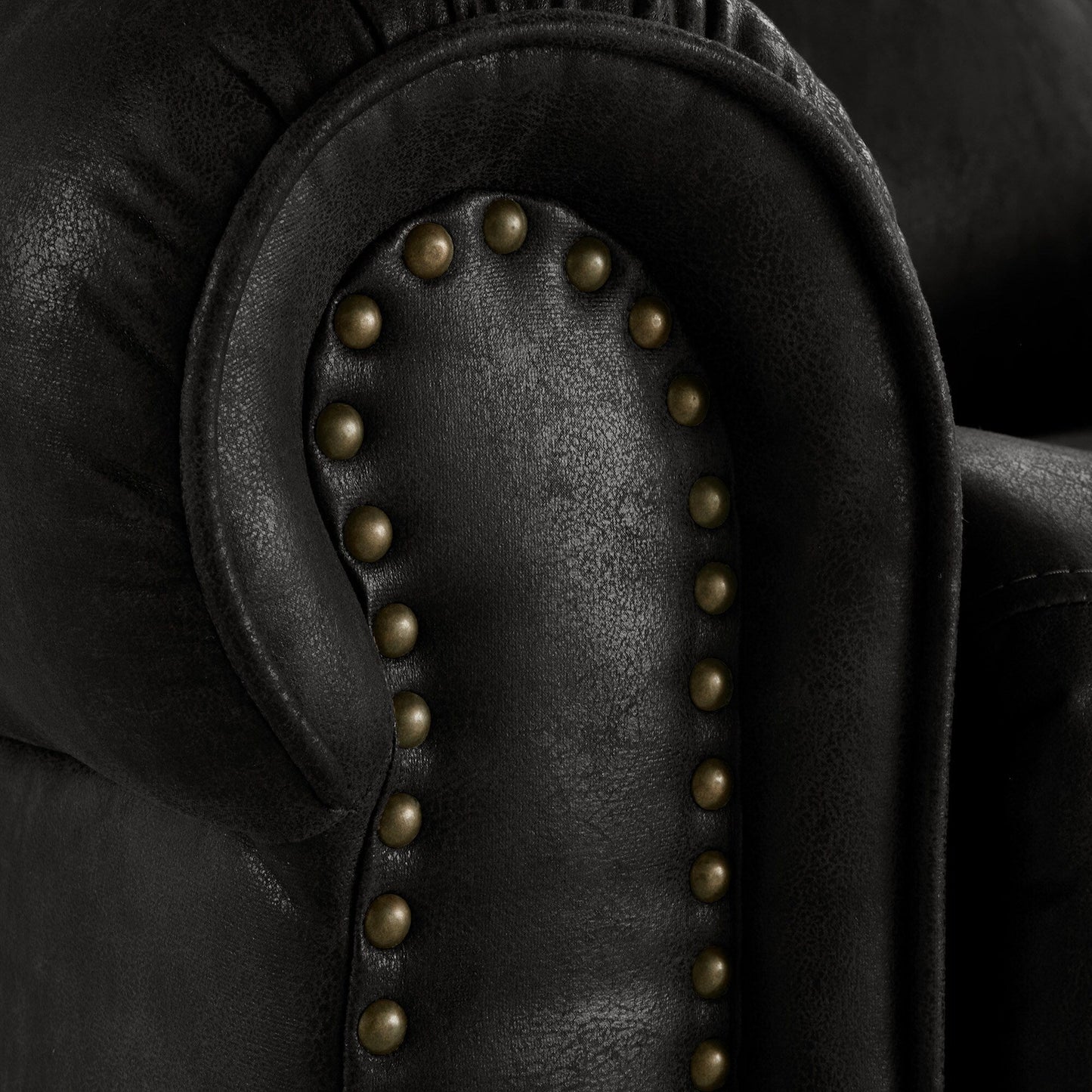 Fauteuil inclinable pivotant à clous Monroe en microfibre polie par iNSPIRE Q Classic