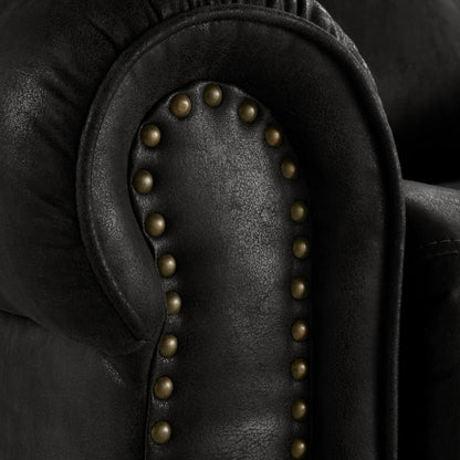 Fauteuil inclinable pivotant à clous Monroe en microfibre polie par iNSPIRE Q Classic