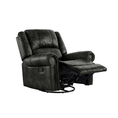 Fauteuil inclinable pivotant à clous Monroe en microfibre polie par iNSPIRE Q Classic