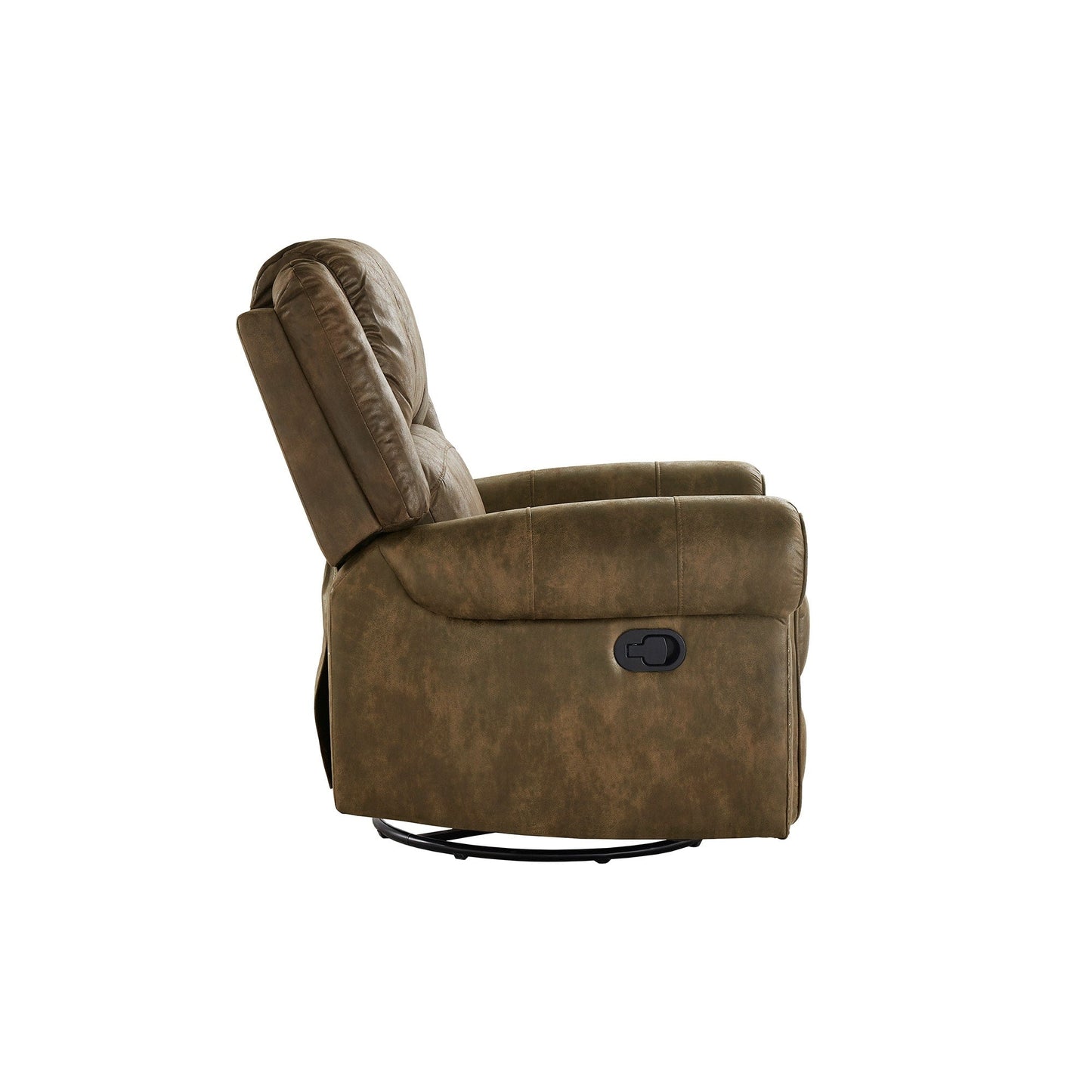 Fauteuil inclinable pivotant à clous Monroe en microfibre polie par iNSPIRE Q Classic
