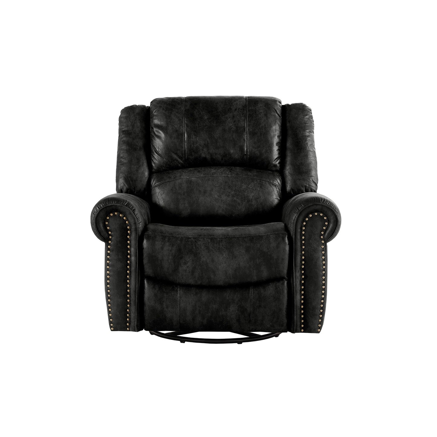 Fauteuil inclinable pivotant à clous Monroe en microfibre polie par iNSPIRE Q Classic