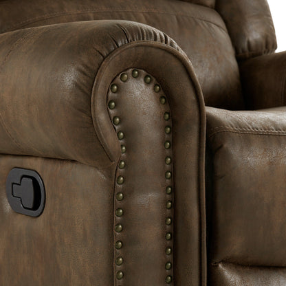 Fauteuil inclinable pivotant à clous Monroe en microfibre polie par iNSPIRE Q Classic