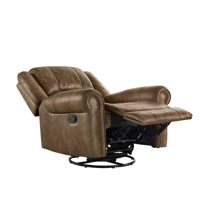 Fauteuil inclinable pivotant à clous Monroe en microfibre polie par iNSPIRE Q Classic