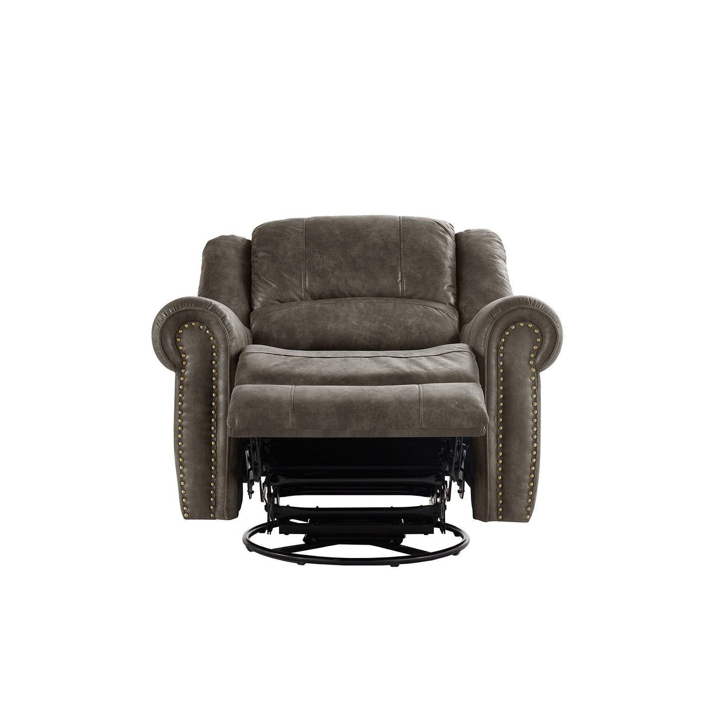 Fauteuil inclinable pivotant à clous Monroe en microfibre polie par iNSPIRE Q Classic
