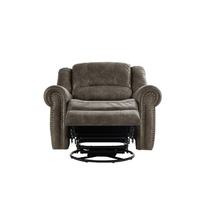 Fauteuil inclinable pivotant à clous Monroe en microfibre polie par iNSPIRE Q Classic