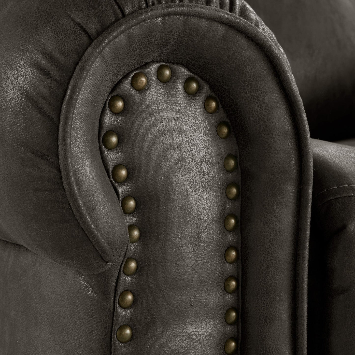 Fauteuil inclinable pivotant à clous Monroe en microfibre polie par iNSPIRE Q Classic