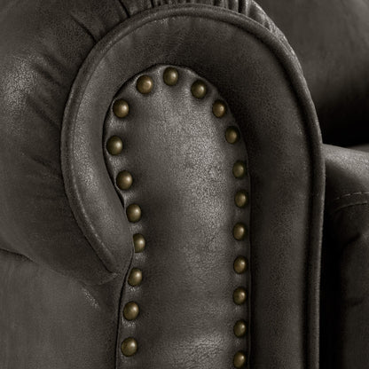 Fauteuil inclinable pivotant à clous Monroe en microfibre polie par iNSPIRE Q Classic