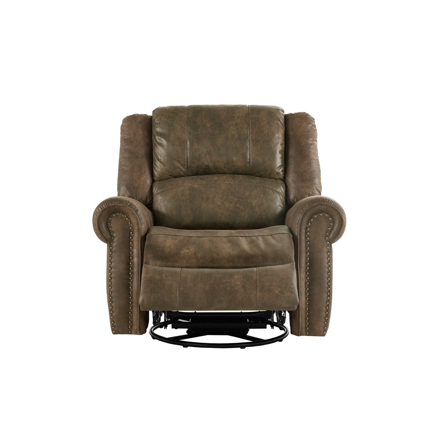 Fauteuil inclinable pivotant à clous Monroe en microfibre polie par iNSPIRE Q Classic