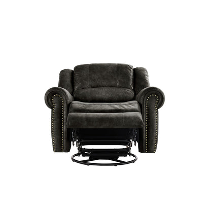 Fauteuil inclinable pivotant à clous Monroe en microfibre polie par iNSPIRE Q Classic