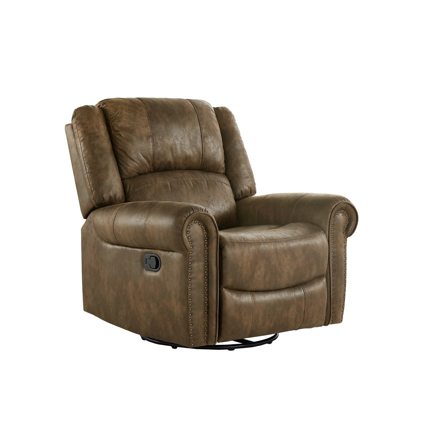 Fauteuil inclinable pivotant à clous Monroe en microfibre polie par iNSPIRE Q Classic