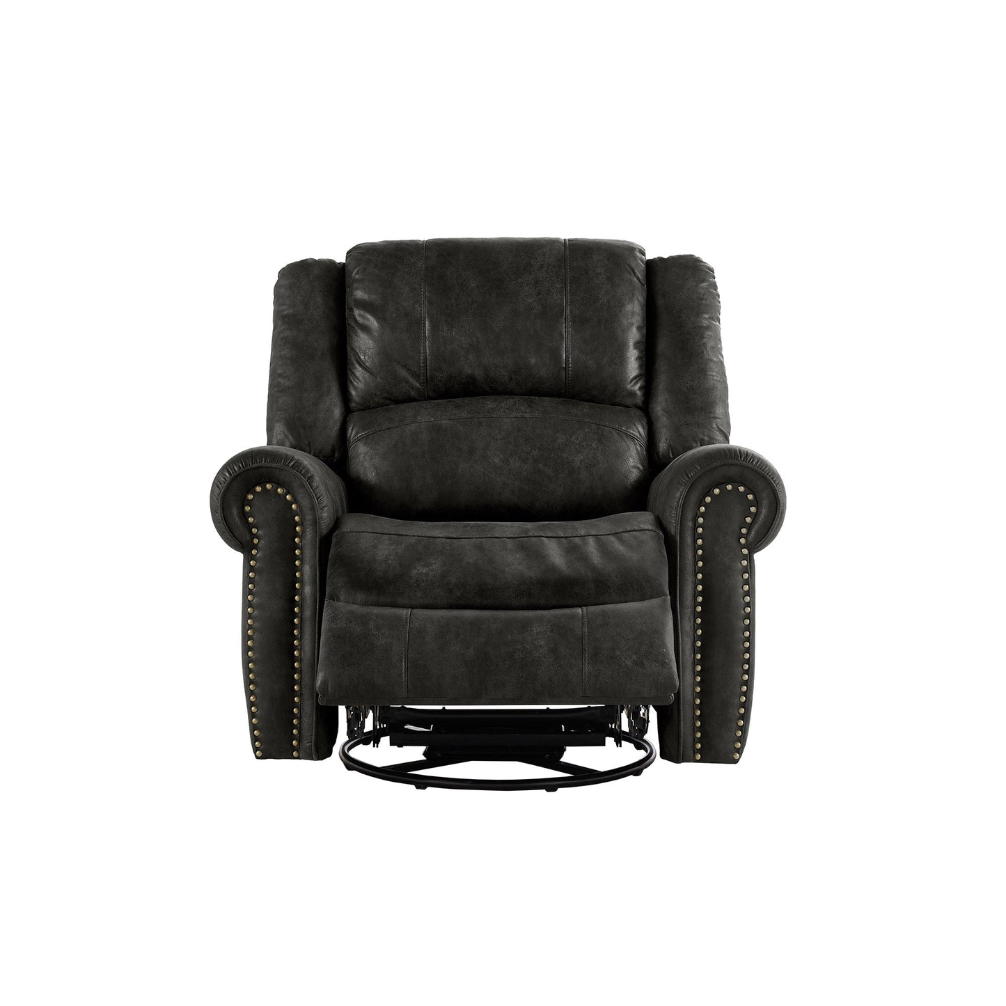 Fauteuil inclinable pivotant à clous Monroe en microfibre polie par iNSPIRE Q Classic