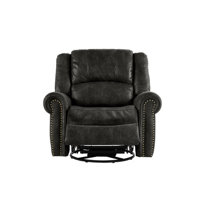 Fauteuil inclinable pivotant à clous Monroe en microfibre polie par iNSPIRE Q Classic