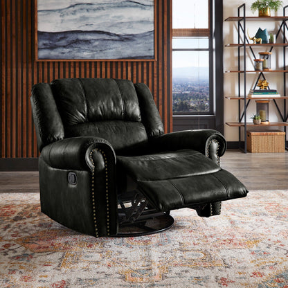 Fauteuil inclinable pivotant à clous Monroe en microfibre polie par iNSPIRE Q Classic